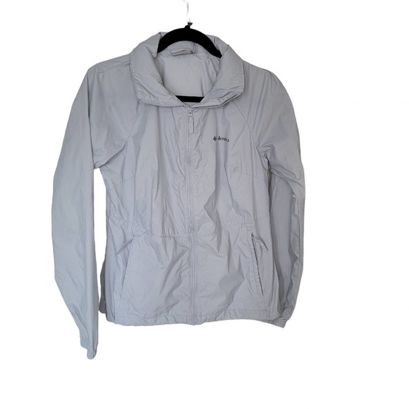 Women's Columbia Hooded Packable Jacket Size M Powder Blue - Picture 1 of 7